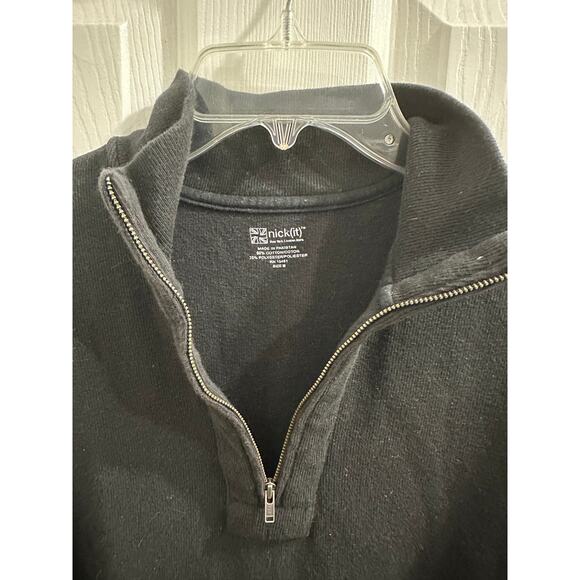 Nick(it) Quarter Zip Pullover Men’s Micro-rib Ribbed Black Sweater Medium EUC - Picture 3 of 7